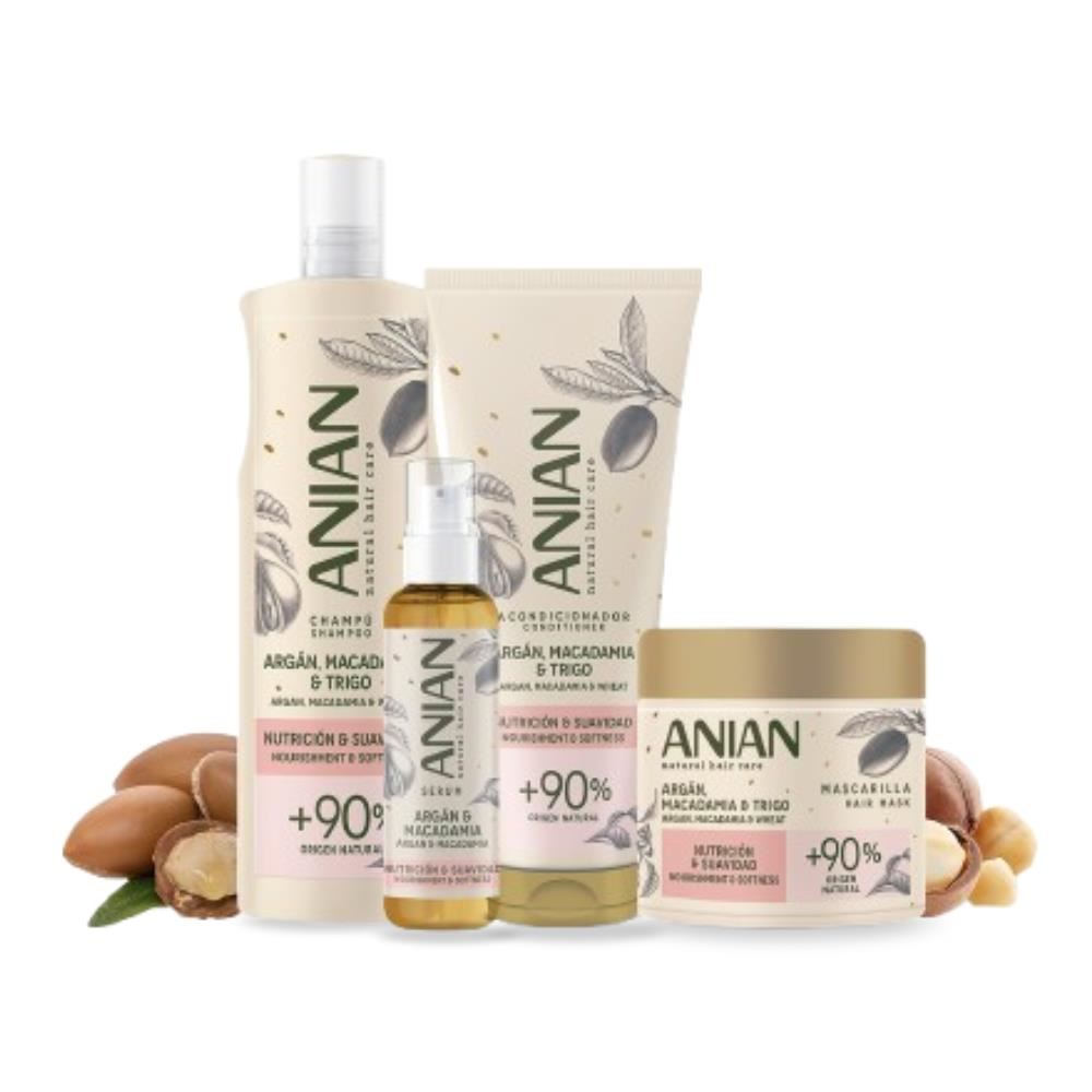 Set de Nutrición Anian - Champú + Acondicionador + Mascarilla + Sérum